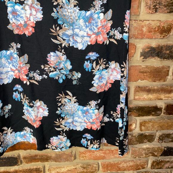 WAYF Black Floral Short Sleeve Mini A-Line Dress Women's Size Medium - Picture 3 of 6